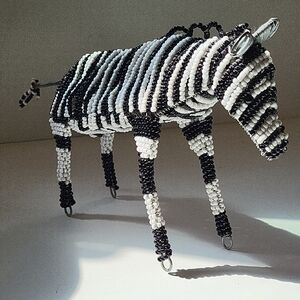 Beaded Zebra Figurine